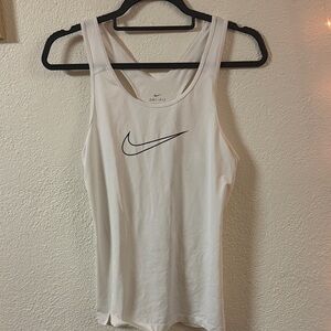 Two Nike Women's White and Gray Dri-FIT Tank Tops